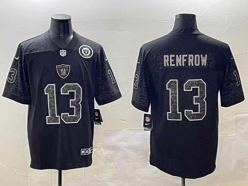 Men Oakland Raiders #13 Renfrow 2025 Nike Black RFLCTV Limited NFL Jersey style 3